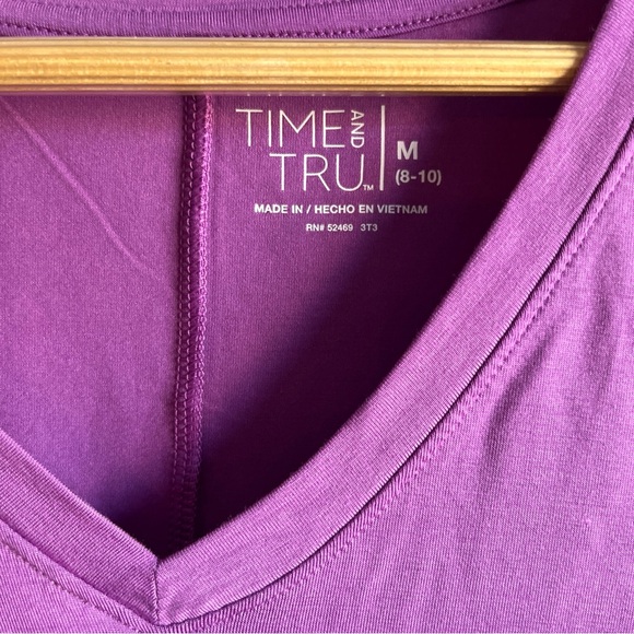 Time and Tru Women's Hi-Low Relaxed Fit Sleeveless Tank Top Purple Size M (8-10) - Picture 11 of 13